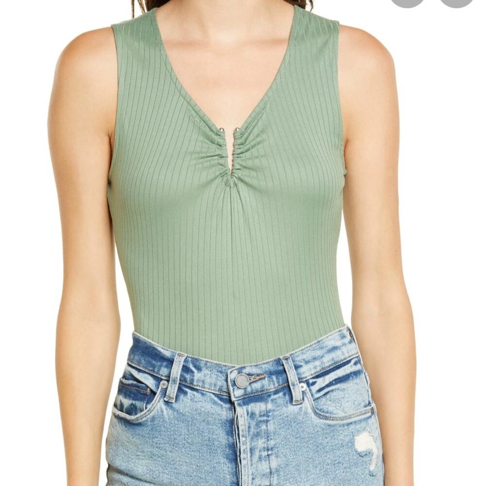 love, fire | Green Metal Notch Bodysuit